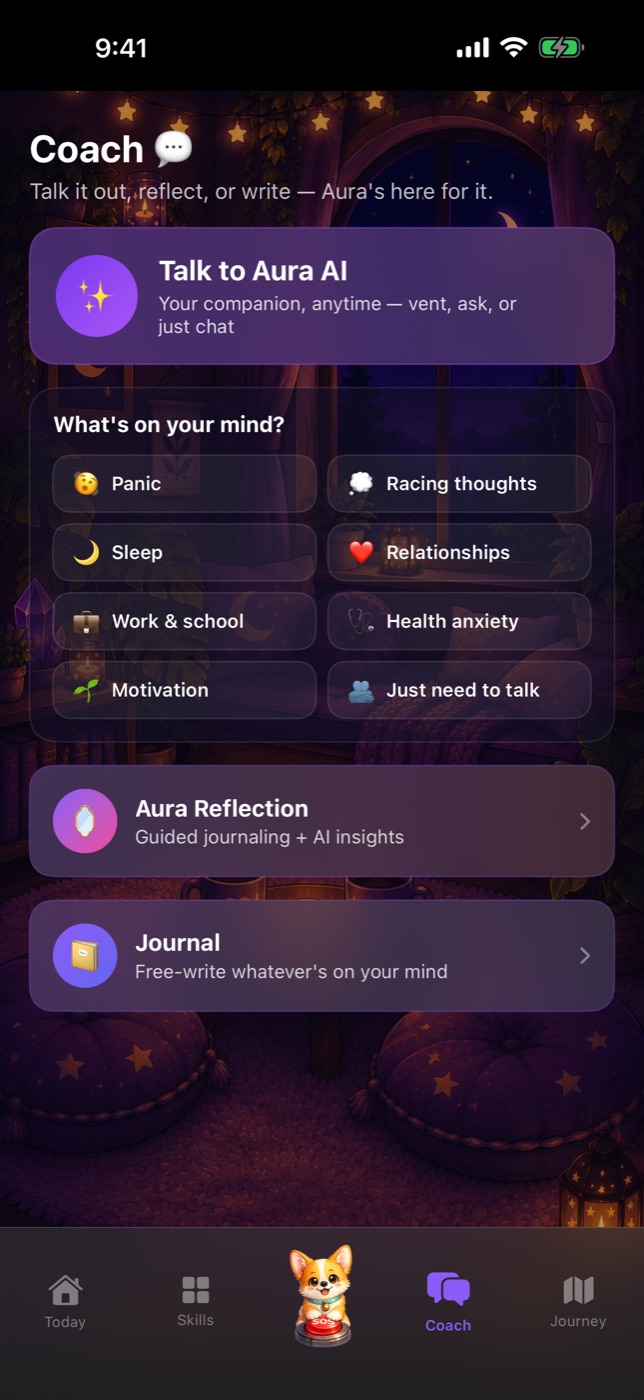 Coach — conversation, guided reflection, and free-writing